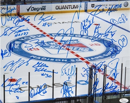 New York Rangers Giclee Signed By 22 Former Players (JSA)